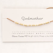 Godmother Morse Code Bracelet - Dainty 14K Gold & Silver Jewelry by Olivia Cactus