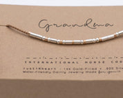 Godmother Morse Code Bracelet - Dainty 14K Gold & Silver Jewelry by Olivia Cactus