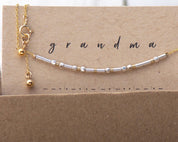 Grandma Morse Code Bracelet - Dainty 14K Gold & Silver Jewelry by Olivia Cactus