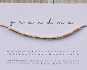 Grandma Morse Code Bracelet - Dainty 14K Gold & Silver Jewelry by Olivia Cactus