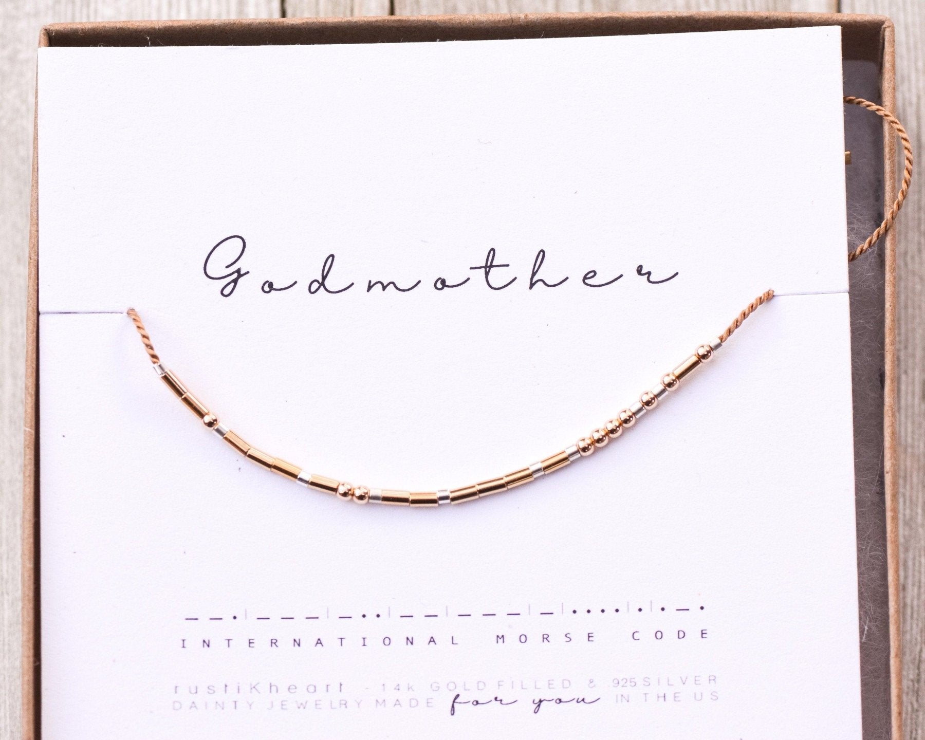 Grandma Morse Code Bracelet - Dainty 14K Gold & Silver Jewelry by Olivia Cactus