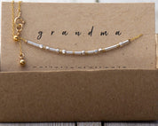 Grandma Morse Code Bracelet - Dainty 14K Gold & Silver Jewelry by Olivia Cactus