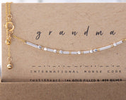 Grandma Morse Code Bracelet - Dainty 14K Gold & Silver Jewelry by Olivia Cactus