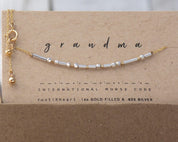 Grandma Morse Code Bracelet - Dainty 14K Gold & Silver Jewelry by Olivia Cactus