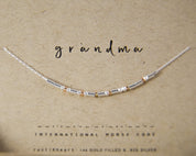 Grandma Morse Code Necklace - Dainty 14K Gold & Silver Jewelry by Olivia Cactus