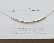 Grandma Morse Code Necklace - Dainty 14K Gold & Silver Jewelry by Olivia Cactus