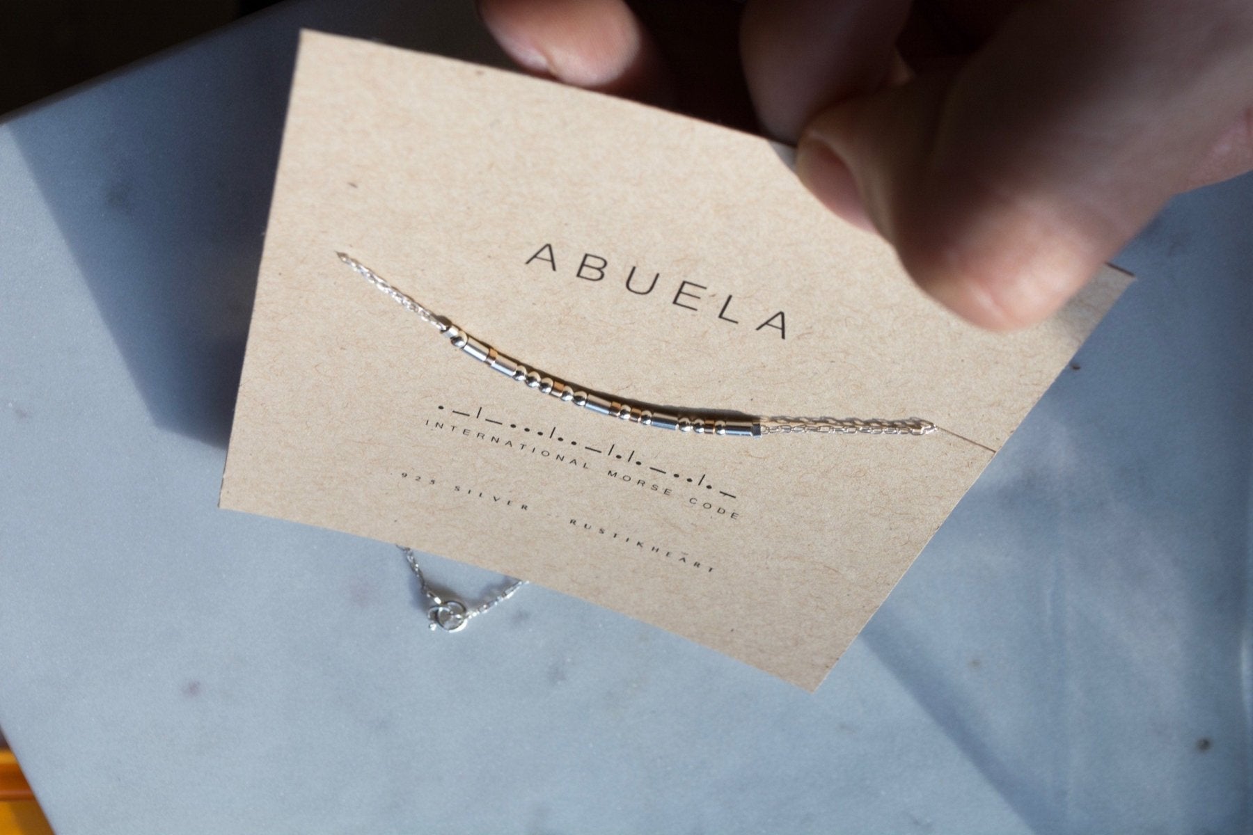 Grandma Morse Code Necklace - Dainty 14K Gold & Silver Jewelry by Olivia Cactus