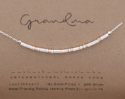 Grandma Morse Code Necklace - Dainty 14K Gold & Silver Jewelry by Olivia Cactus