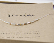 Grandma Morse Code Necklace - Dainty 14K Gold & Silver Jewelry by Olivia Cactus