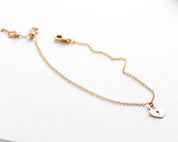 Heart Lock and Key Bracelet - Dainty 14K Gold & Silver Jewelry by Olivia Cactus