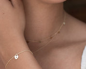 Heart Lock and Key Bracelet - Dainty 14K Gold & Silver Jewelry by Olivia Cactus