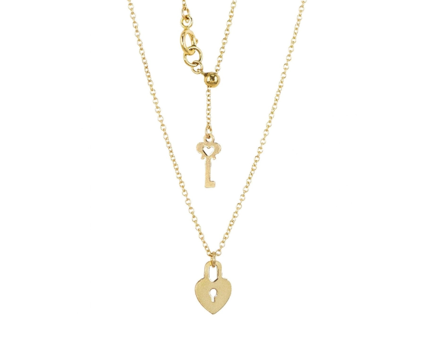 Heart Lock Necklace - Dainty 14K Gold & Silver Jewelry by Olivia Cactus