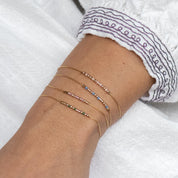 Gold Chain Morse Code Bracelet for Women. Any Word in Morse for a Custom Gift or Auntie with Pink Beads for a Fun Jewelry Gift to Friends