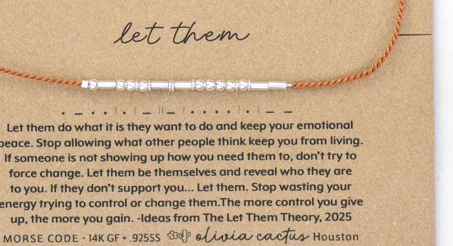 Let Them Morse Code Bracelet on Cord