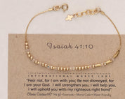Isaiah 41:10 Morse Code Bracelet - Dainty 14K Gold & Silver Jewelry by Olivia Cactus