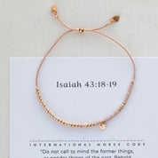 Isaiah 43:18 - 19 Morse Code Bracelet - Dainty 14K Gold & Silver Jewelry by Olivia Cactus