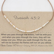 Isaiah 43:2 Bible Verse Morse Code Bracelet - Dainty 14K Gold & Silver Jewelry by Olivia Cactus