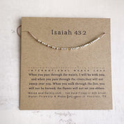 Isaiah 43:2 Bible Verse Morse Code Bracelet - Dainty 14K Gold & Silver Jewelry by Olivia Cactus