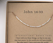 Isaiah 43:2 Bible Verse Morse Code Bracelet - Dainty 14K Gold & Silver Jewelry by Olivia Cactus