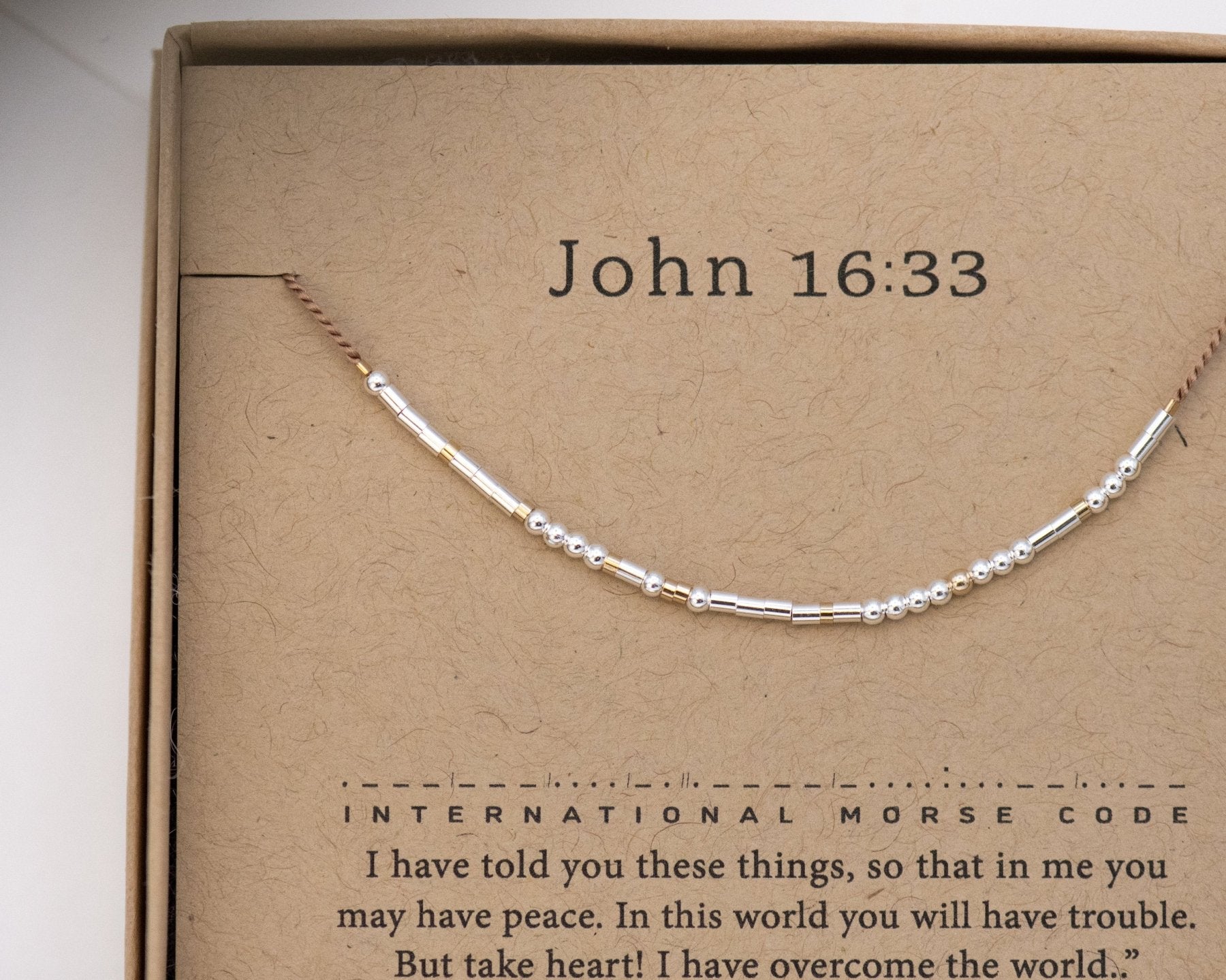 Isaiah 43:2 Bible Verse Morse Code Bracelet - Dainty 14K Gold & Silver Jewelry by Olivia Cactus