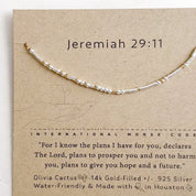 Jeremiah 29:11 Morse Code Bracelet - Dainty 14K Gold & Silver Jewelry by Olivia Cactus
