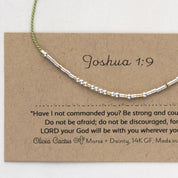 Joshua 1:9 Morse Code Bracelet - Dainty 14K Gold & Silver Jewelry by Olivia Cactus