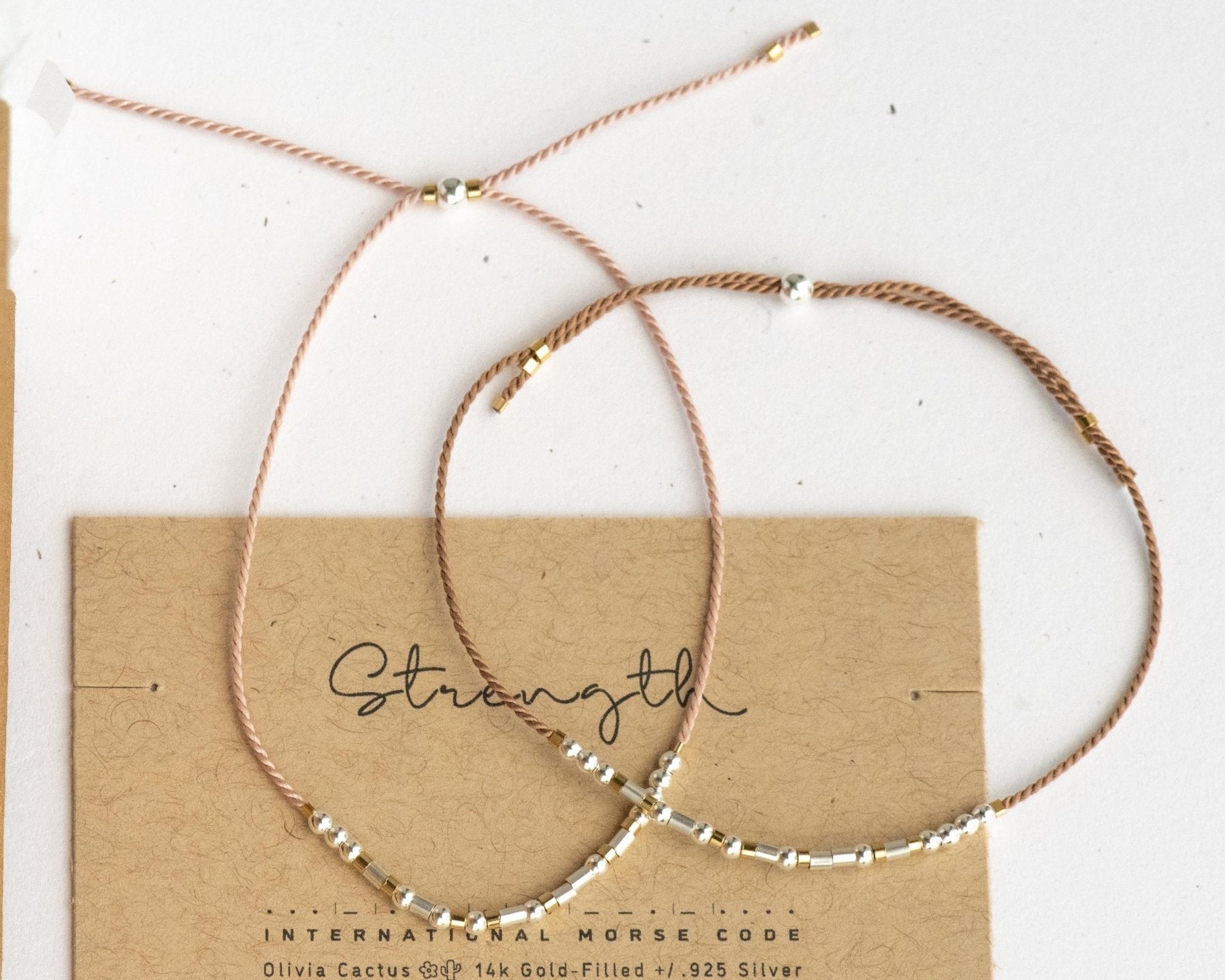 Joshua 1:9 Morse Code Bracelet - Dainty 14K Gold & Silver Jewelry by Olivia Cactus