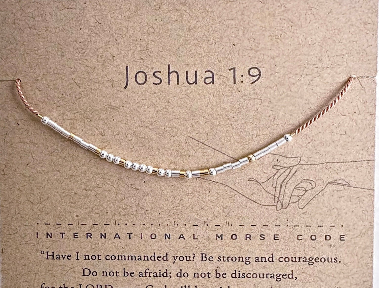 Joshua 1:9 Morse Code Bracelet - Dainty 14K Gold & Silver Jewelry by Olivia Cactus