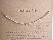 Joshua 1:9 Morse Code Bracelet - Dainty 14K Gold & Silver Jewelry by Olivia Cactus