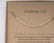 Joshua 1:9 Morse Code Bracelet - Dainty 14K Gold & Silver Jewelry by Olivia Cactus