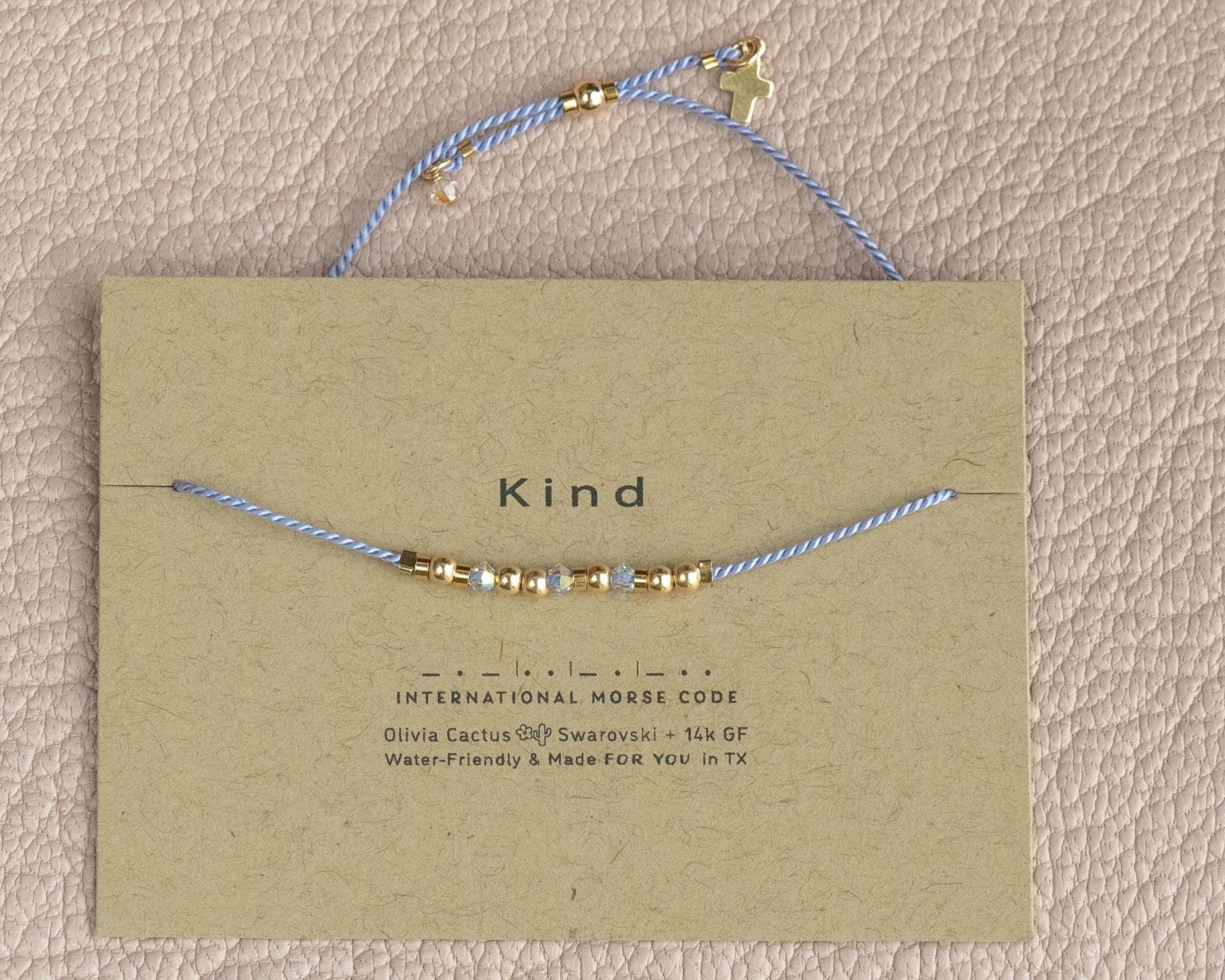 Faith Morse Code Bracelet + Cross Charm - Dainty 14K Gold & Silver Jewelry by Olivia Cactus