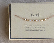 Faith Morse Code Bracelet + Cross Charm - Dainty 14K Gold & Silver Jewelry by Olivia Cactus