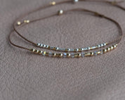Faith Morse Code Bracelet + Cross Charm - Dainty 14K Gold & Silver Jewelry by Olivia Cactus