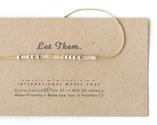 Let Them Morse Code Bracelet - Dainty 14K Gold & Silver Jewelry by Olivia Cactus