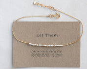 Let Them Morse Code Bracelet - Dainty 14K Gold & Silver Jewelry by Olivia Cactus