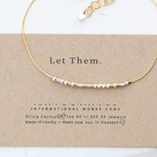 Let Them Morse Code Bracelet - Dainty 14K Gold & Silver Jewelry by Olivia Cactus