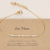 Let Them Morse Code Bracelet - Dainty 14K Gold & Silver Jewelry by Olivia Cactus