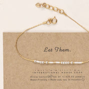 Let Them Morse Code Bracelet - Dainty 14K Gold & Silver Jewelry by Olivia Cactus