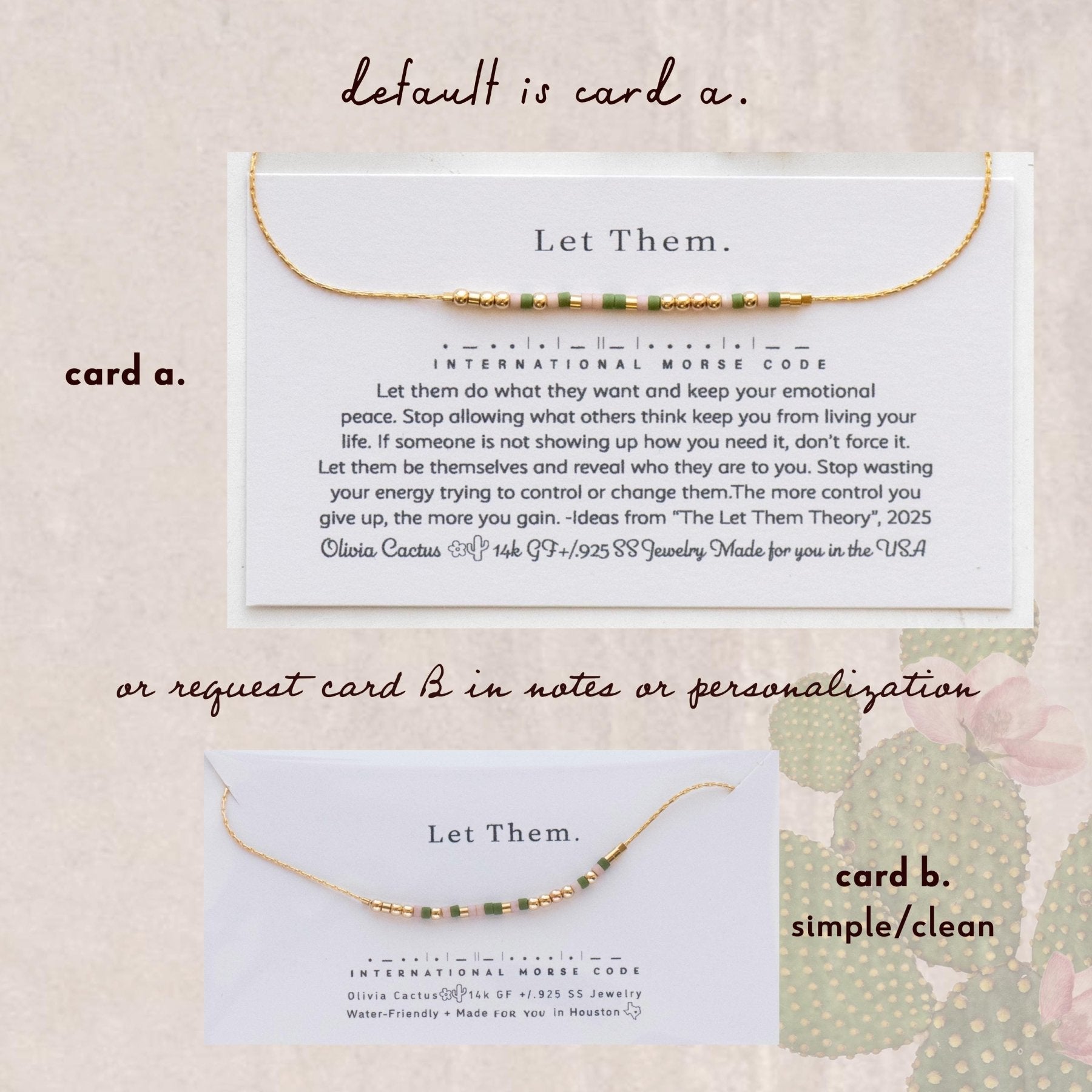 Let Them Morse Code Bracelet - Dainty 14K Gold & Silver Jewelry by Olivia Cactus