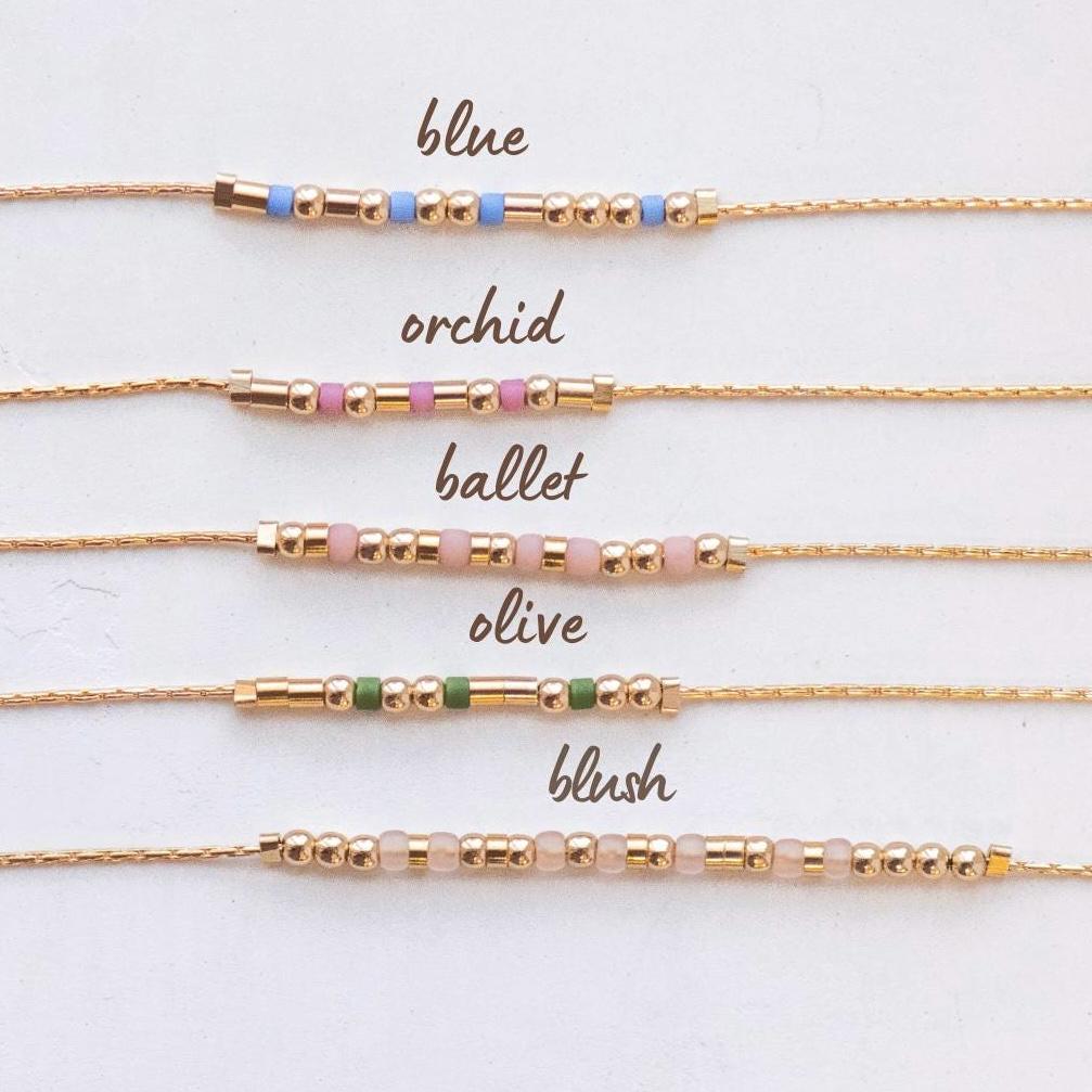 Let Them Morse Code Bracelet - Dainty 14K Gold & Silver Jewelry by Olivia Cactus