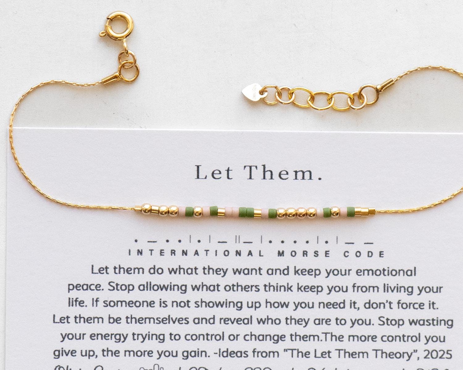 Let Them Morse Code Bracelet - Dainty 14K Gold & Silver Jewelry by Olivia Cactus