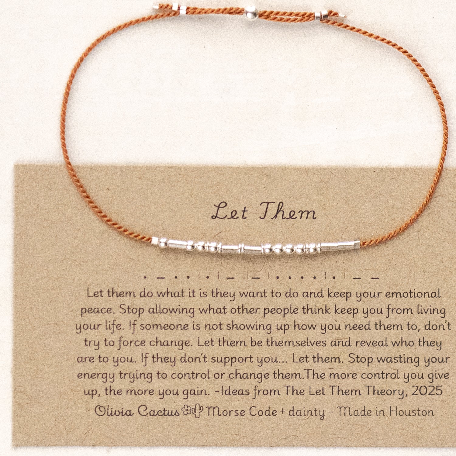 Let Them Morse Code Bracelet - Dainty 14K Gold & Silver Jewelry by Olivia Cactus