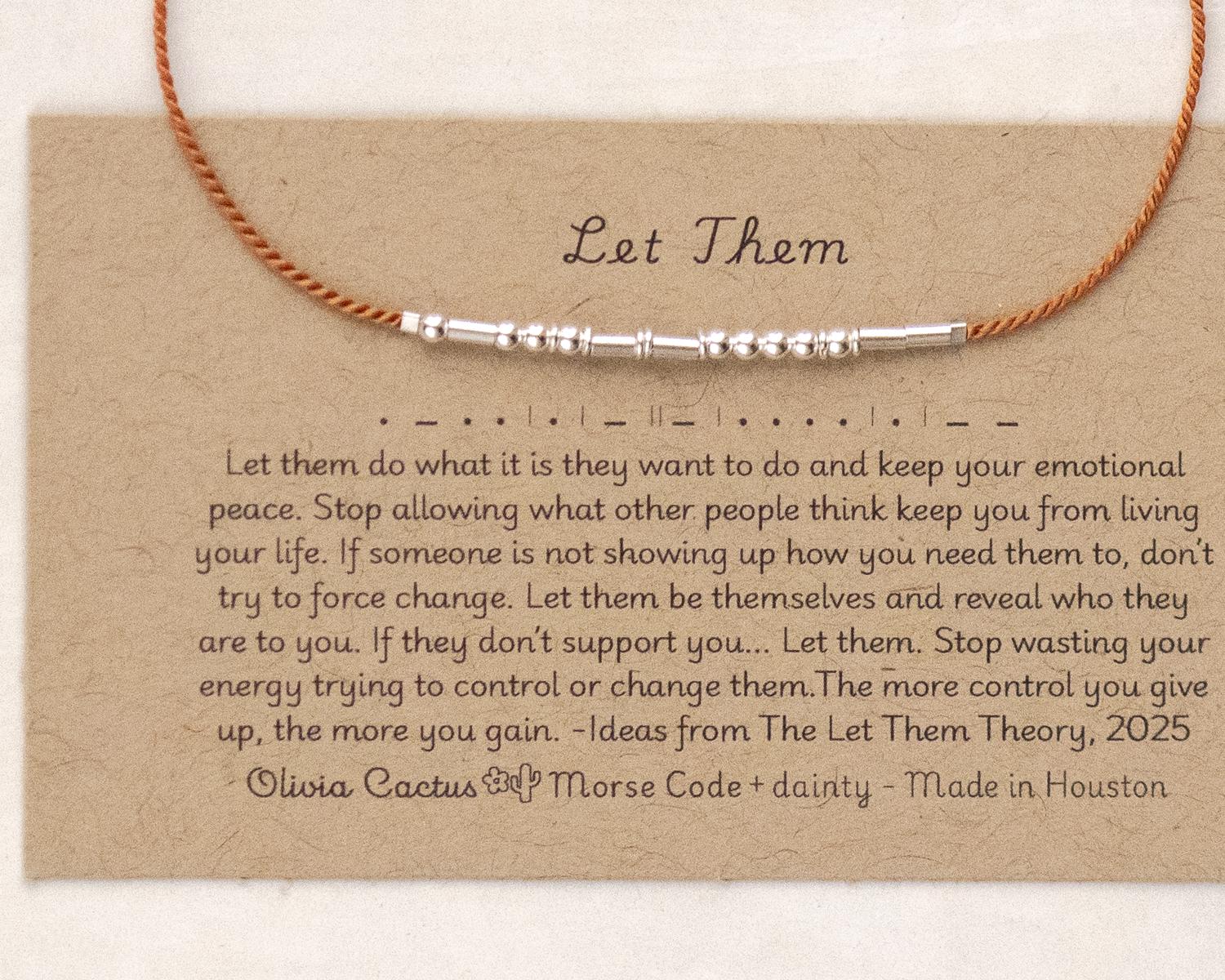 Let Them Morse Code Bracelet - Dainty 14K Gold & Silver Jewelry by Olivia Cactus