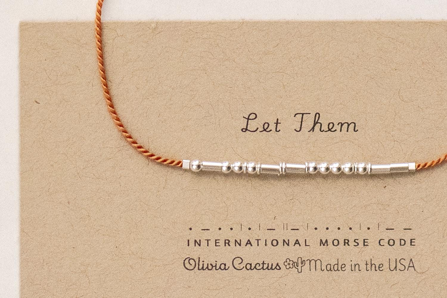 Let Them Morse Code Bracelet - Dainty 14K Gold & Silver Jewelry by Olivia Cactus