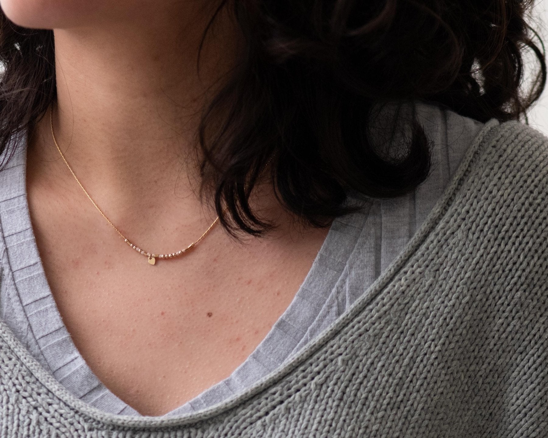 Let Them Morse Code Necklace - Dainty 14K Gold & Silver Jewelry by Olivia Cactus