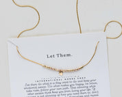 Let Them Morse Code Necklace - Dainty 14K Gold & Silver Jewelry by Olivia Cactus