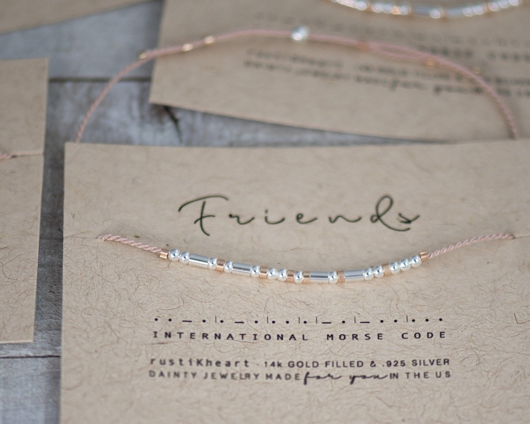 Loved Morse Code Bracelet - Dainty 14K Gold & Silver Jewelry by Olivia Cactus