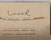 Loved Morse Code Bracelet - Dainty 14K Gold & Silver Jewelry by Olivia Cactus