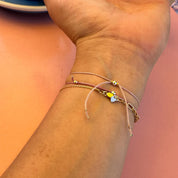 Loved Morse Code Bracelet w/ Swarovski Crystals - Dainty 14K Gold & Silver Jewelry by Olivia Cactus