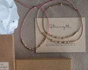 Loved Morse Code Bracelet w/ Swarovski Crystals - Dainty 14K Gold & Silver Jewelry by Olivia Cactus